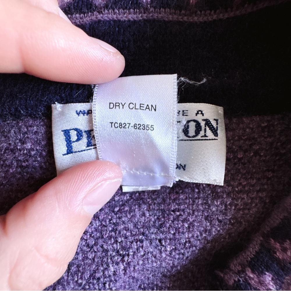 Pendleton Women's Full Zip 100% Merino Wool Lavender Cardigan - Size Medium - Picture 9 of 13